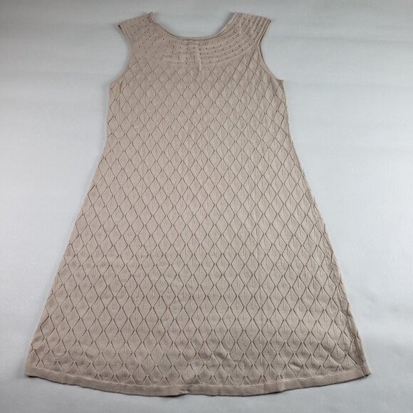 Sundance Soft Whispers Dress Womens XL Beige Sweater Sleeveless Knit A Line - Picture 6 of 12